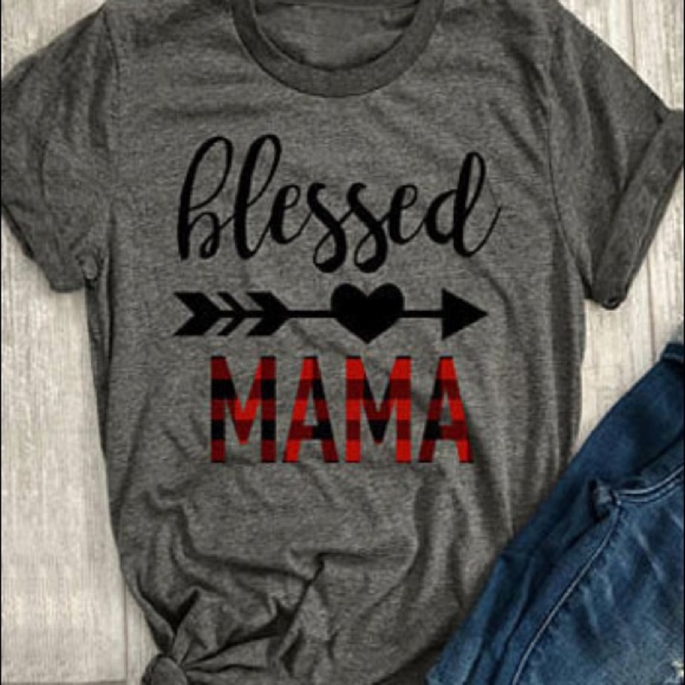 Blessed Mama Buffalo Plaid Shirt